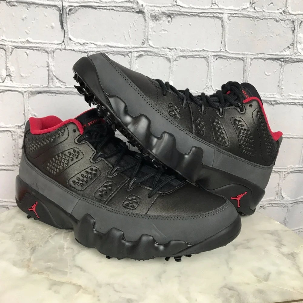 Nike Air Jordan 9 Retro Men’s Charcoal Low Golf Spiked Shoes Size 11 FJ5934-002